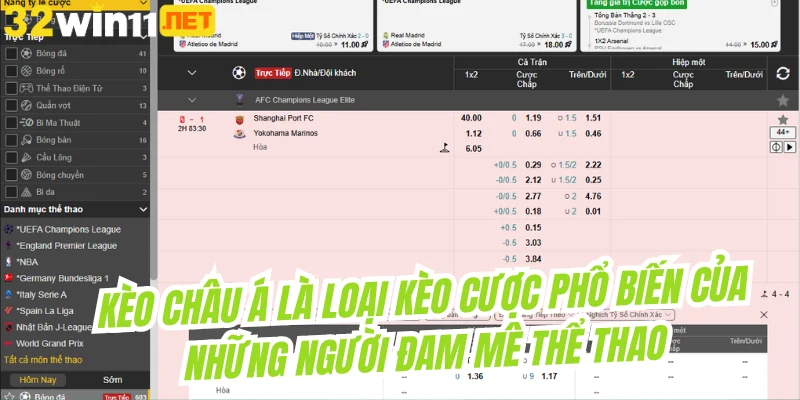 Kèo Châu Á là loại kèo cược phổ biến của những người đam mê thể thao