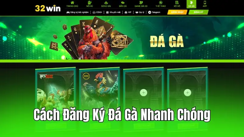 Đăng ký đặt cược đá gà liền tay - Tận hưởng trận đấu kịch tính!